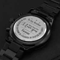 Brother Birthday Gifts From Sister Or Brother To My Brother Black Chronograph Watch Brother Gifts Ideas Engraving Chronograph Watch