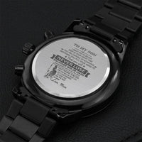 You'll Never Lose Engraved Customized Black Chronograph Watch Mom Gift For Son Engraving Chronograph Watch