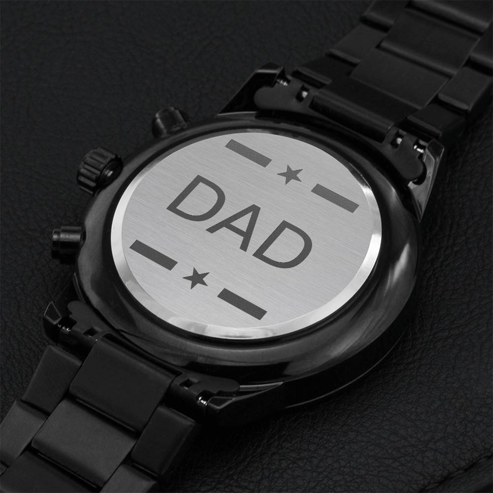 Happy Fathers Day Special Gifts - The Best Dad In The World Engraving Chronograph Watch