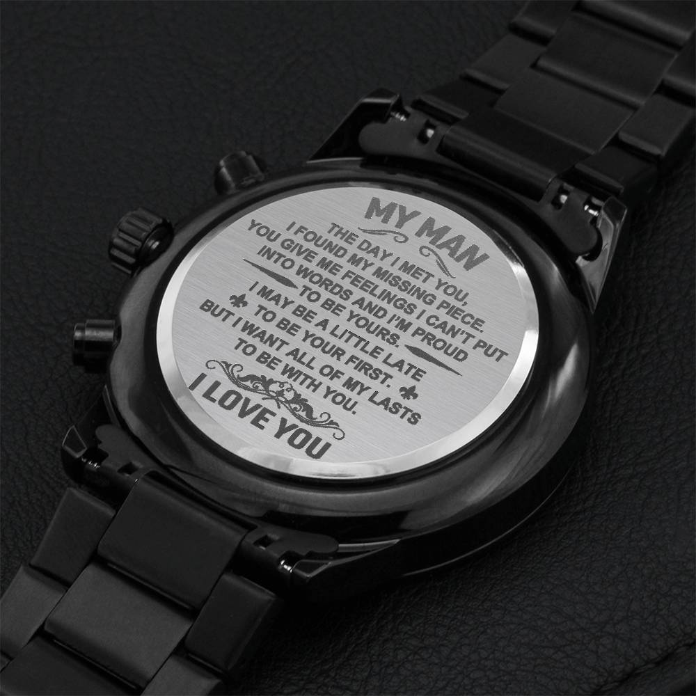 My Man The Day I Met You - Amazing Gift Engraving Chronograph Watch