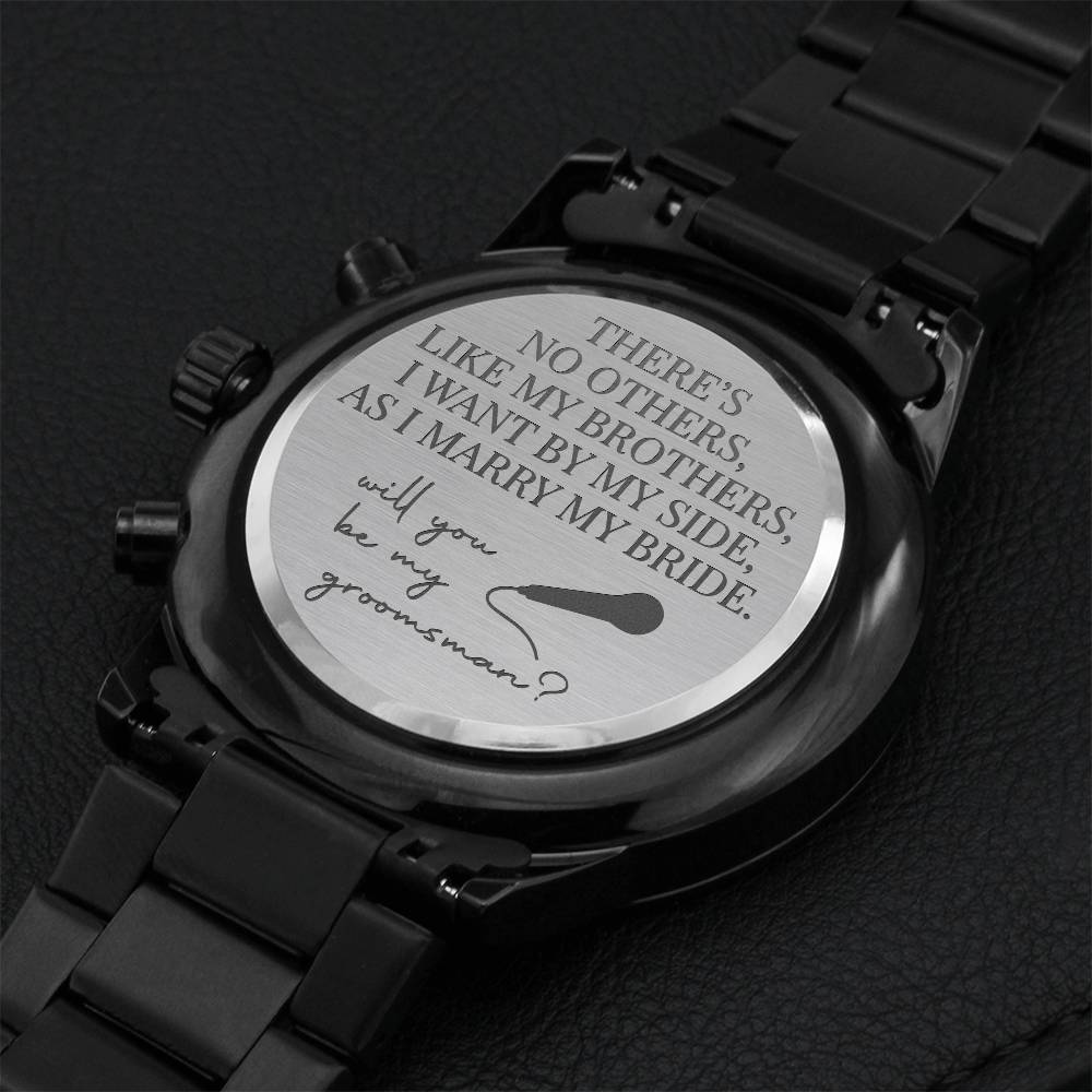 Groomsman Invite Watch Engraving Chronograph Watch