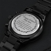 Happy Fathers Day From Wife - Black Adventure Watch Engraving Chronograph Watch