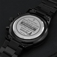 Isaiah 4031 Bible Verse Engraved Design Black Chronograph Watch Engraving Chronograph Watch