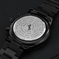 Arabian Horse Lovers Black Stallion Bedouin Legend Engraved Men's Chronograph Watch Ladies Love This Watch Also Engraving Chronograph Watch