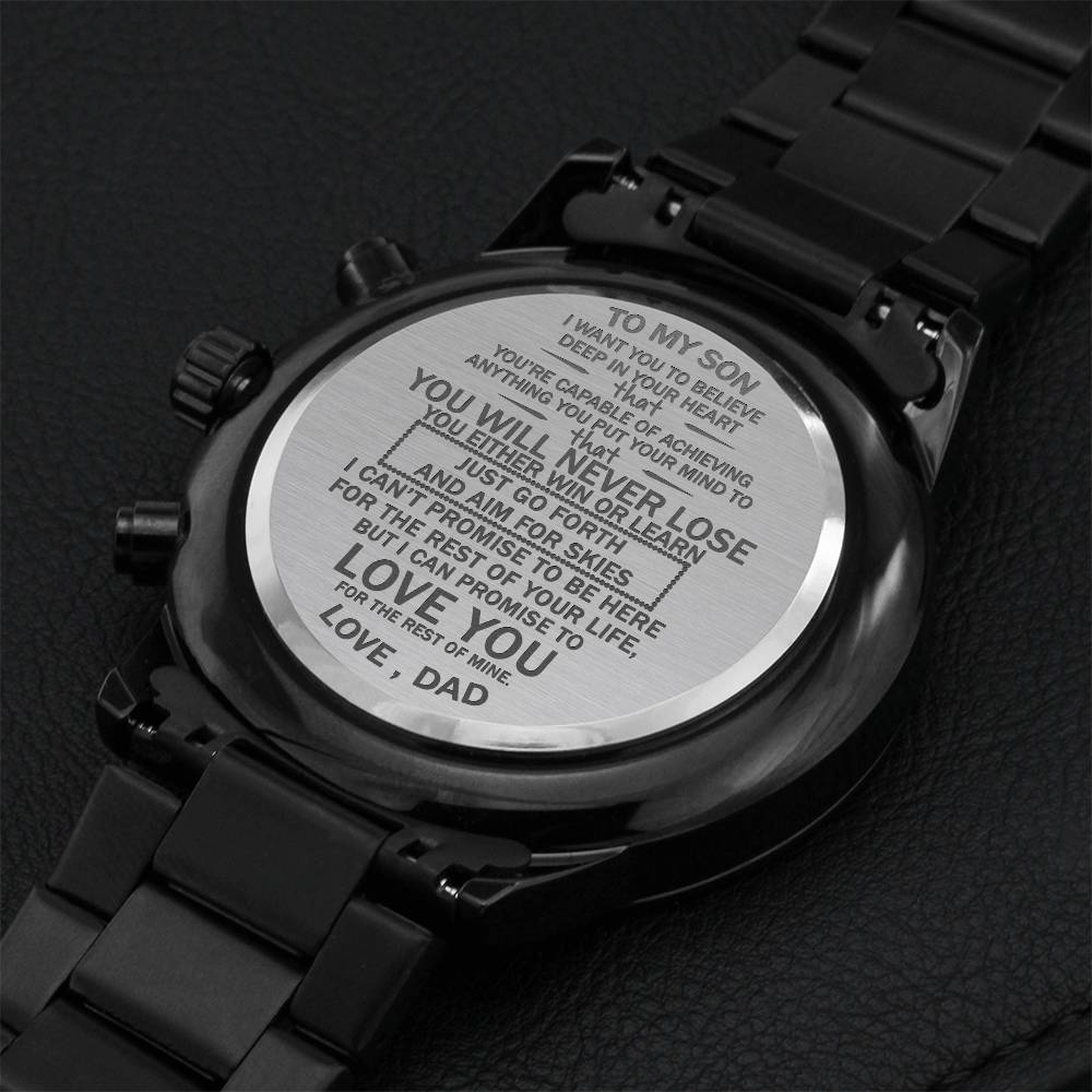 To My Son Love From Dad Engraving Chronograph Watch