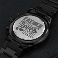 Fatherhood Requires Love Not Dna Engraved Design Black Chronograph Watch Engraving Chronograph Watch