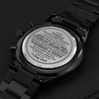 You Are My Forever And Always - To My Fiance - Black Chronograph Engraved Watch Engraving Chronograph Watch