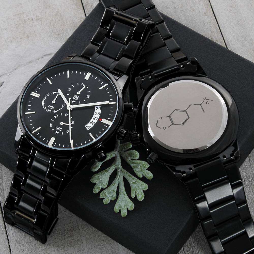 Mdma Molecule Chronograph Watch Engraving Chronograph Watch