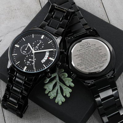To Our Son On Your Wedding Day Engraved Watch For Son Getting Married Wedding Gift For Son From Mom & Dad Wedding Gift To Son Engraving Chronograph Watch