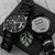 Engraved Black Chronograph Watch Analog Gift For Dad Engraving Chronograph Watch