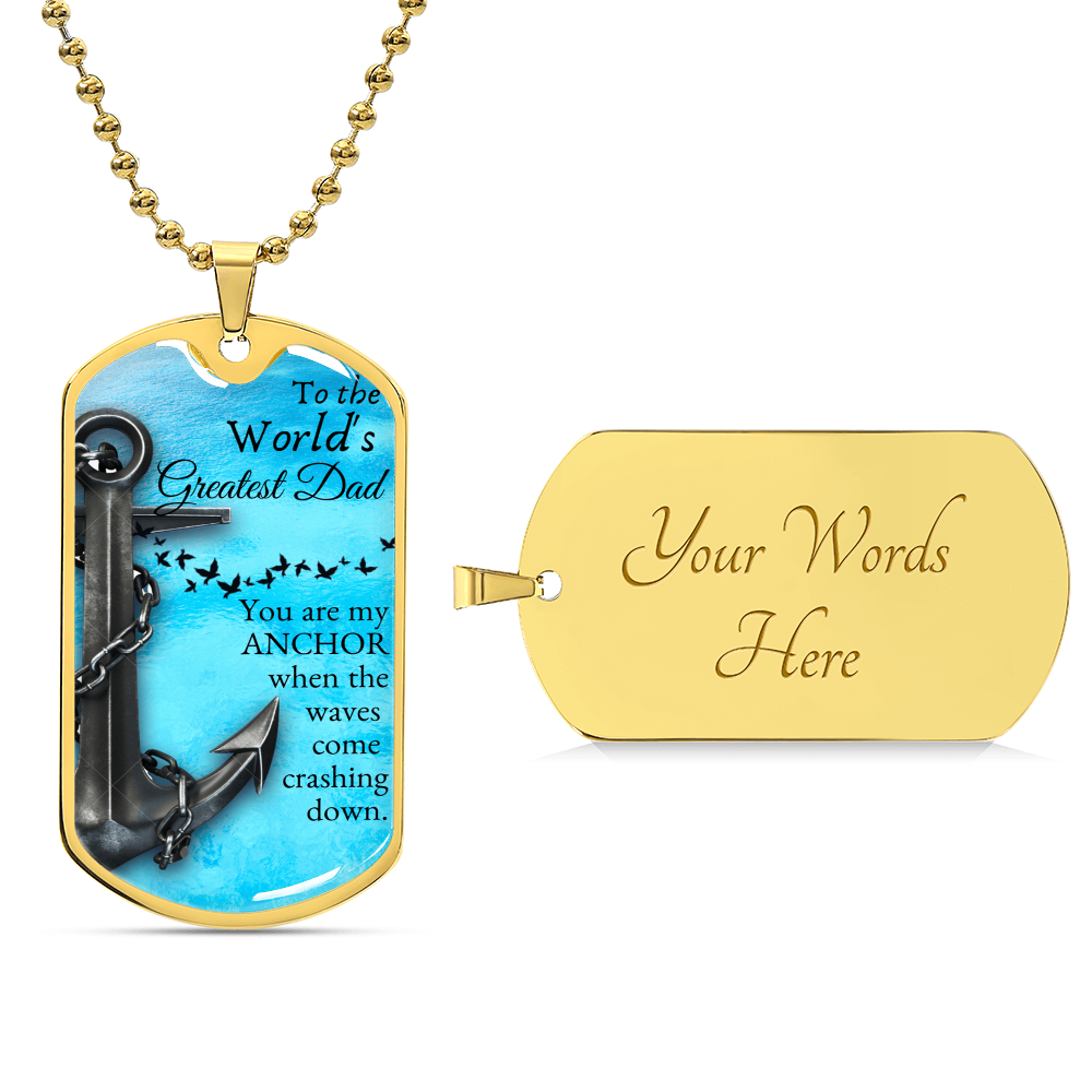 Greatest Dad - Army Tag Necklace, Dog Tag Necklace