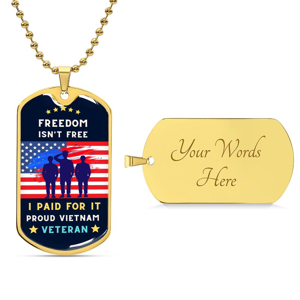 Proud Vietnam Veteran - Army Tag Necklace, Dog Tag Necklace