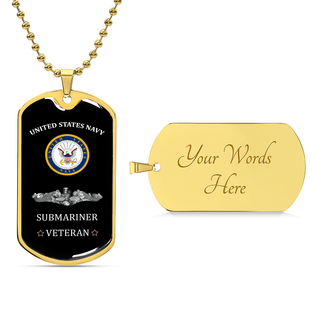 United States Navy - Submariner - Army Tag Necklace, Dog Tag Necklace
