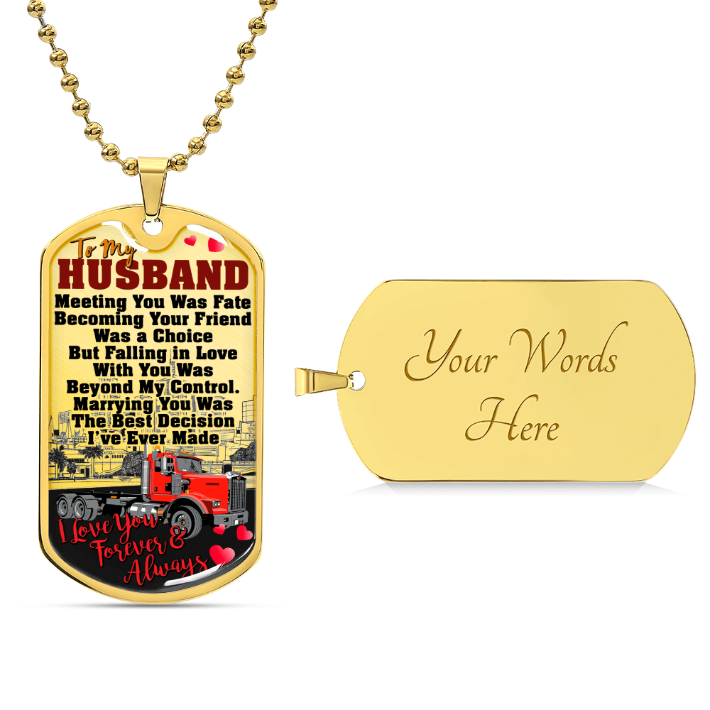 Dog Tag Necklace Gift - Driver Profession - Driver Husband Gift - Gift From Wife - Driver's Wife - Driver Jobs - Army Tag Necklace, Dog Tag Necklace
