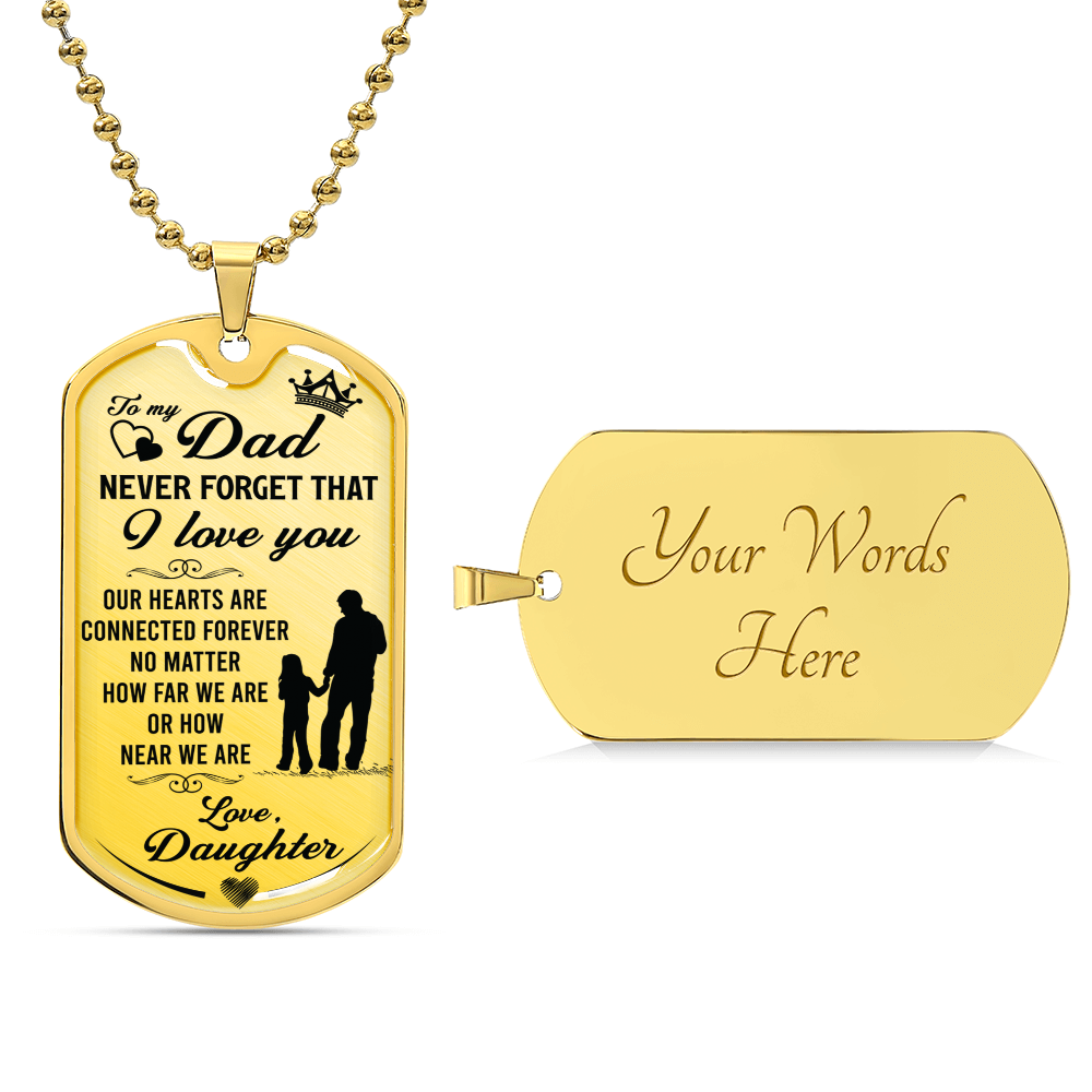 Father's Day Dog Tag From Daughter - Army Tag Necklace, Dog Tag Necklace