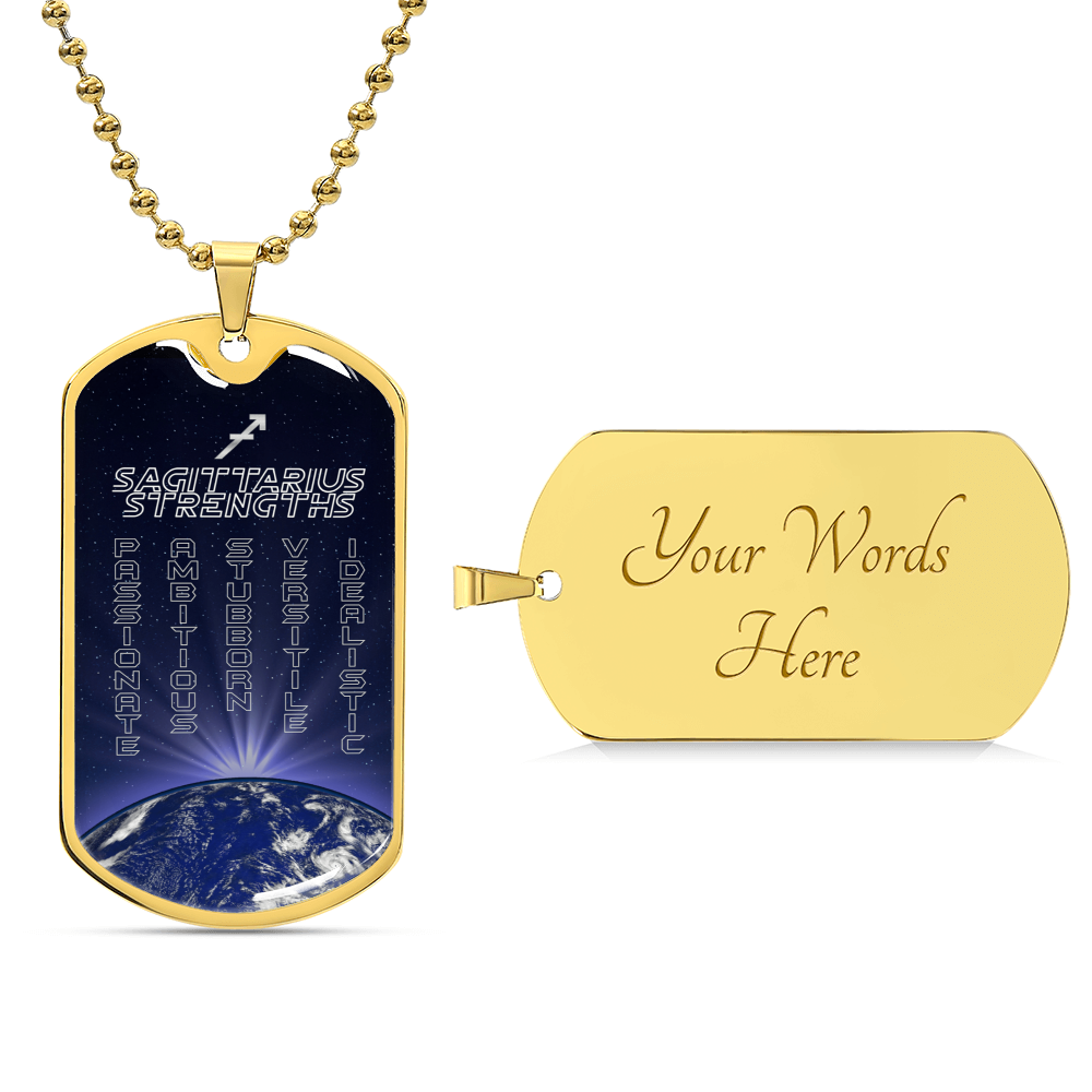 Sagittarius Personalized Dog Tag Necklace - Army Tag Necklace, Dog Tag Necklace