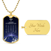 Aries Dog Tag Personalized Necklace - Army Tag Necklace, Dog Tag Necklace
