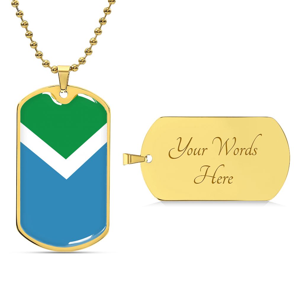 Vegan Flag Dog Tag With Military Ball Chain Necklace - Army Tag Necklace, Dog Tag Necklace