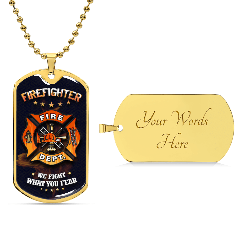 Collection Dad - Firefighter Necklace - Army Tag Necklace, Dog Tag Necklace