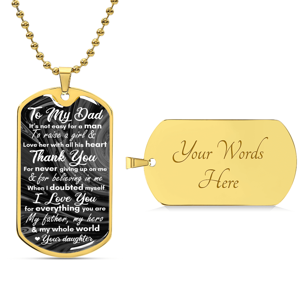 To My Dad - Army Tag Necklace, Dog Tag Necklace