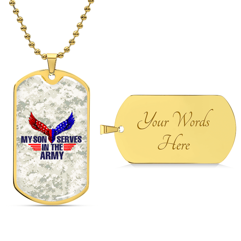 Personalized Army, Army Mom, Army Dad, Themed Dog Tag Gold And Silver - Army Tag Necklace, Dog Tag Necklace