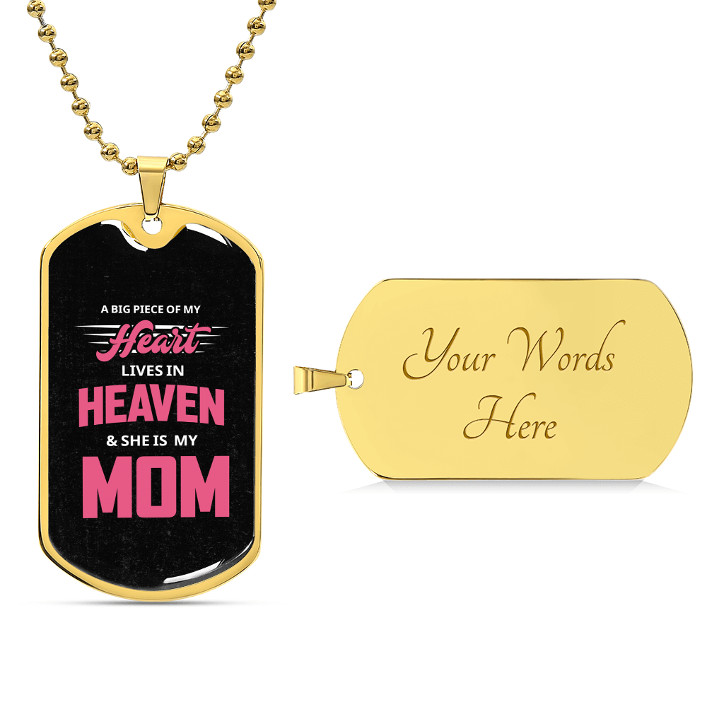 Remembering My Mom - Army Tag Necklace, Dog Tag Necklace