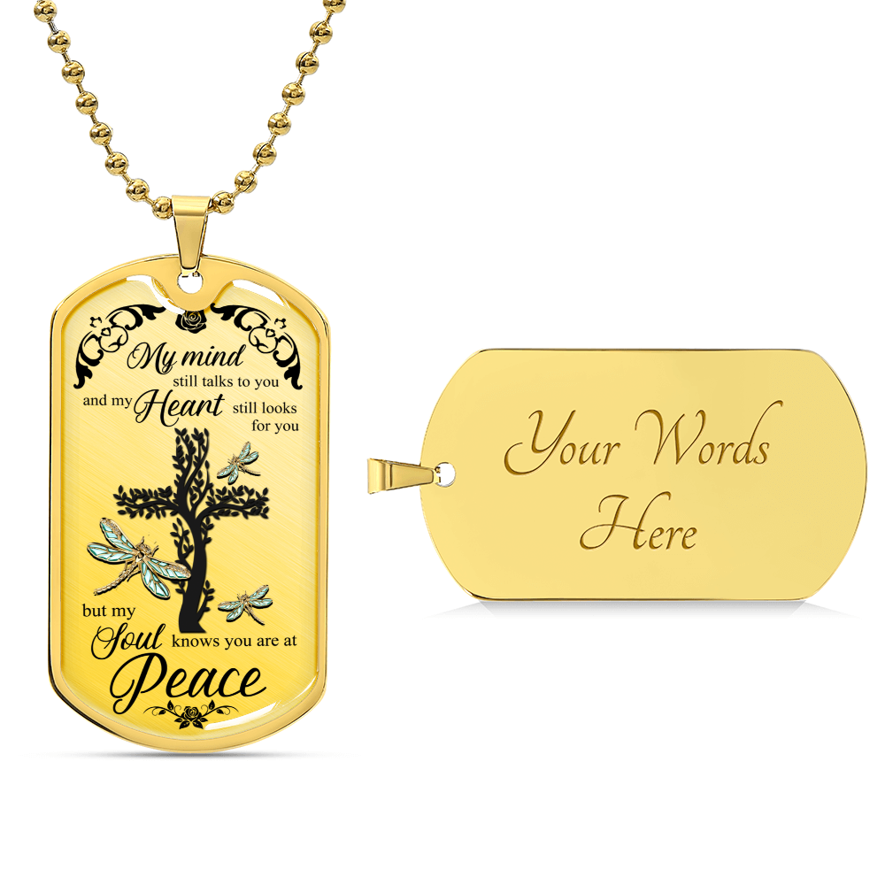 Dragonflies Tree Of Life Faith Cross Luxury Dog Tag - Army Tag Necklace, Dog Tag Necklace