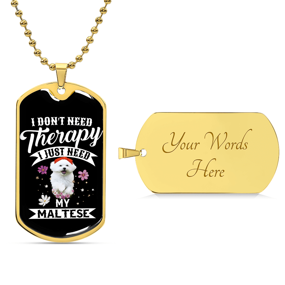 I Love Maltese - Army Tag Necklace, Dog Tag Necklace