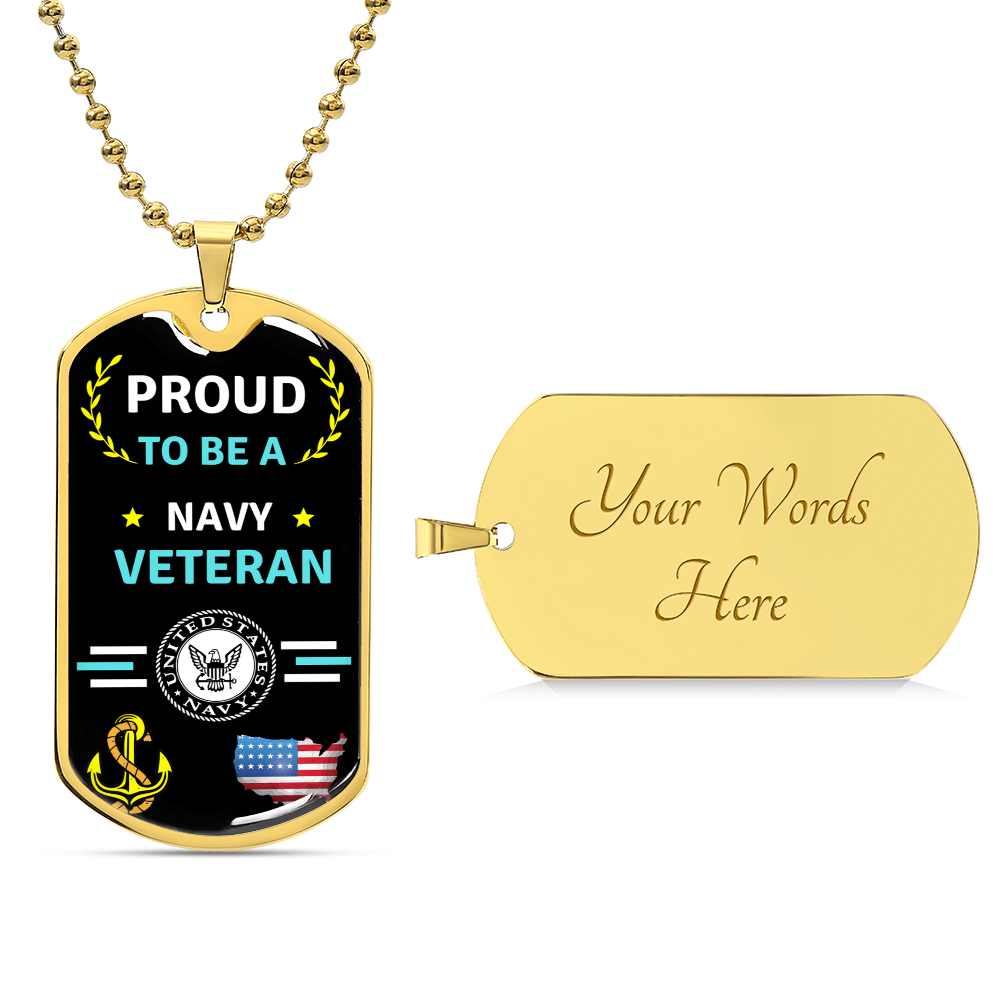 Navy Veteran Dog Tag - Army Tag Necklace, Dog Tag Necklace