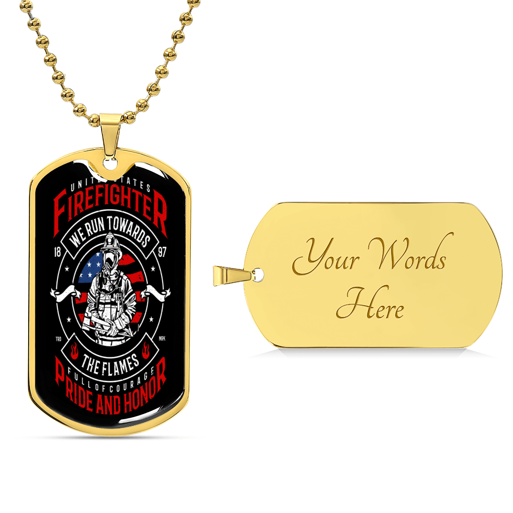 Firefighter Chain - Army Tag Necklace, Dog Tag Necklace