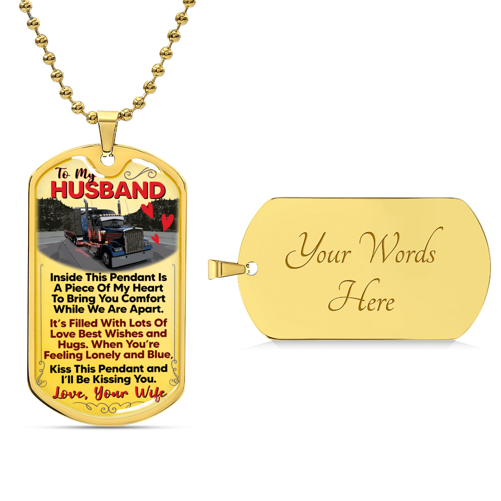 Dog Tag Necklace Gift - Driver Profession - Driver Husband Gift - Gift From Wife - Driver's Wife - Driver Jobs - Army Tag Necklace, Dog Tag Necklace