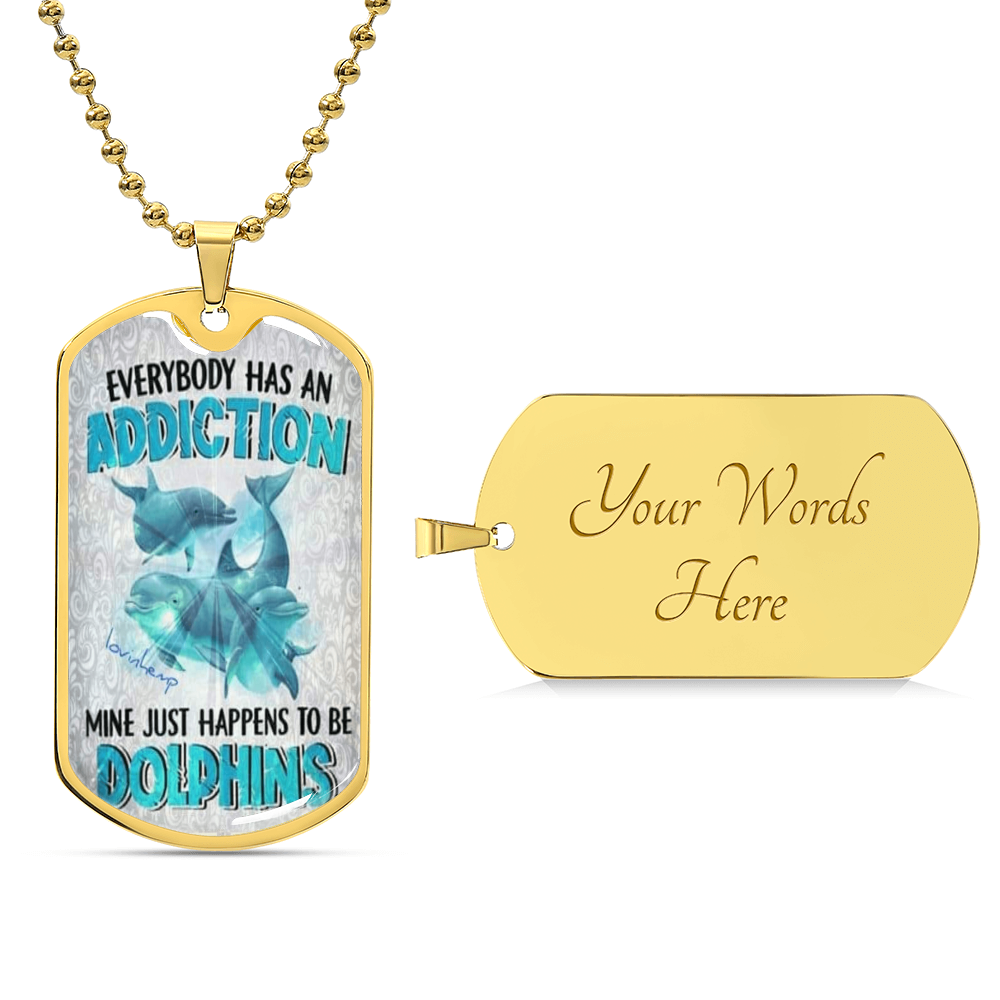 Dolphins1@ - Army Tag Necklace, Dog Tag Necklace