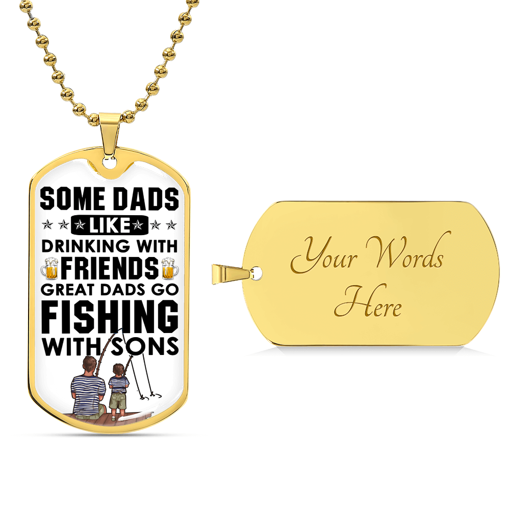 Fisher Dad - Necklace - Father's Day Gift - Army Tag Necklace, Dog Tag Necklace