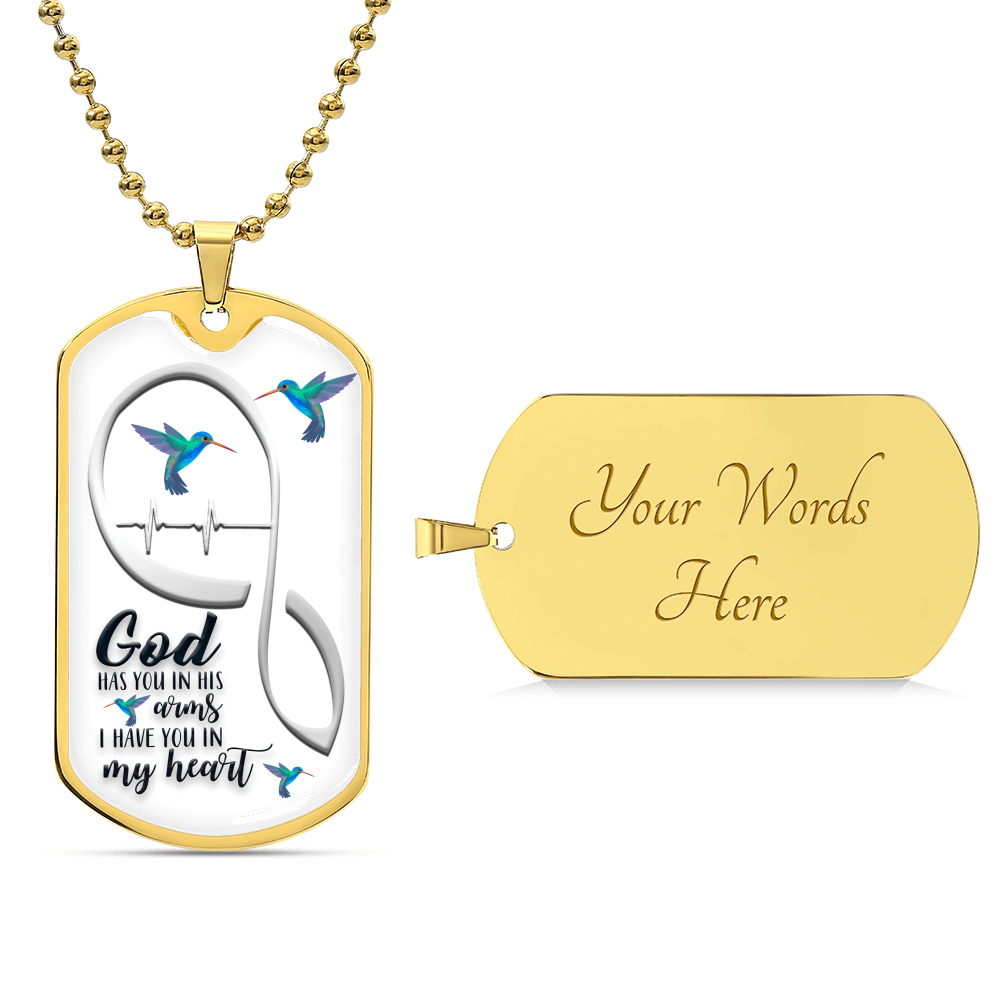 Hummingbird Necklace Mother's Day Gift, Hummingbird Jewellery, Bird Necklace, Gift For Her, Dainty Minimalist Jewellery - Army Tag Necklace, Dog Tag Necklace