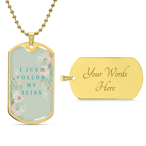 Bliss Necklace - Army Tag Necklace, Dog Tag Necklace