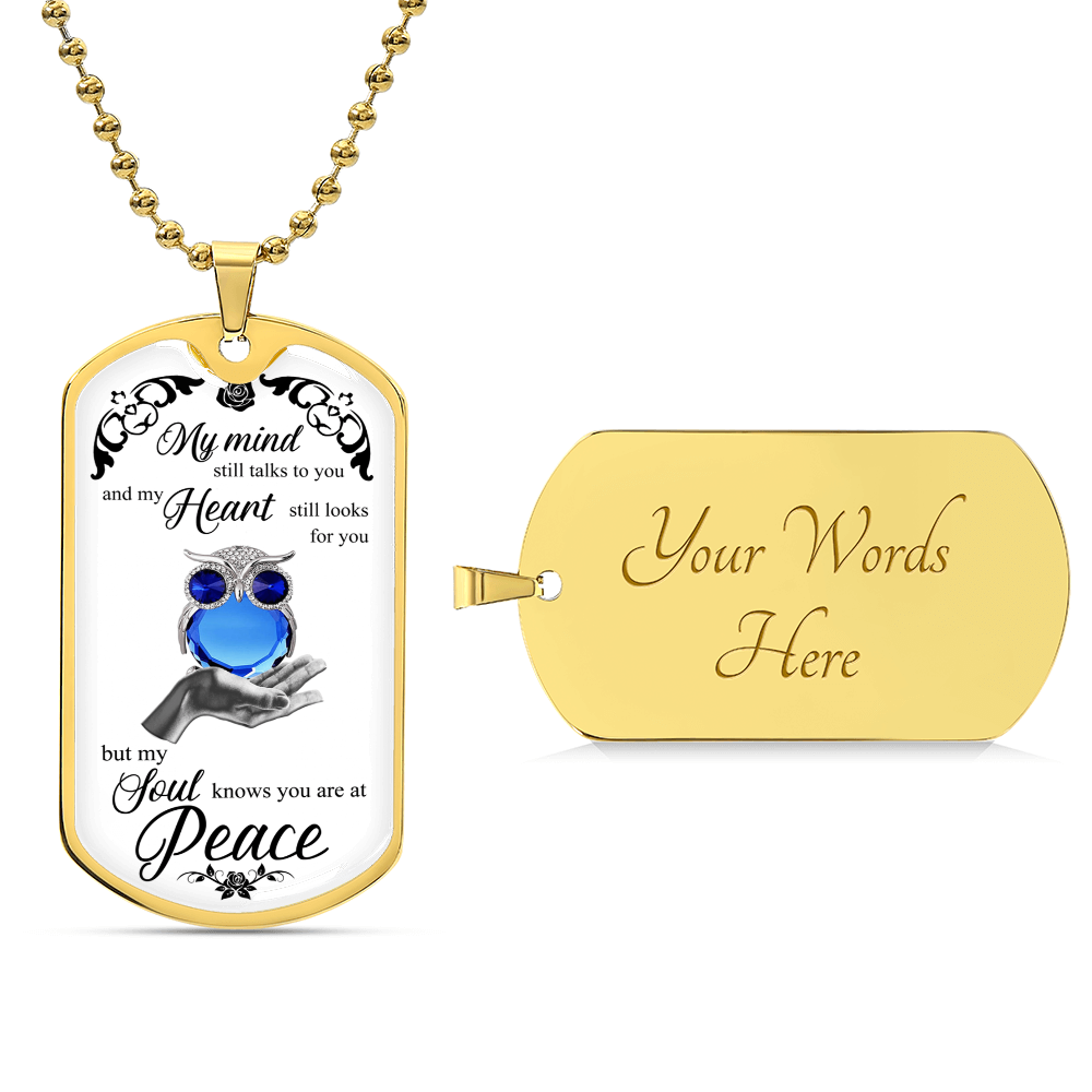 Owl Necklace, Viking And Celtic Inpsiration, With Pentagram And Moon Motif, Little Silver Owl Necklace, Silver Owl Pendant - Army Tag Necklace, Dog Tag Necklace