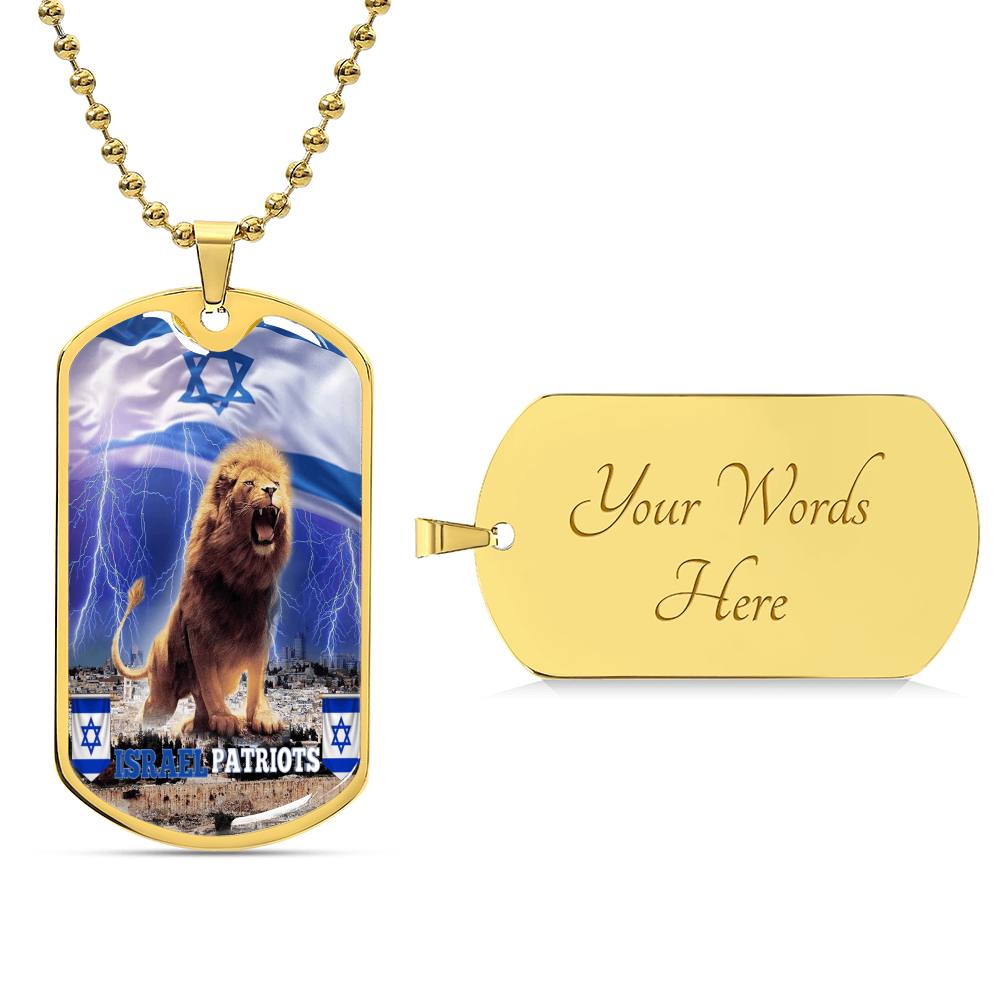 Israel Lions - Army Tag Necklace, Dog Tag Necklace