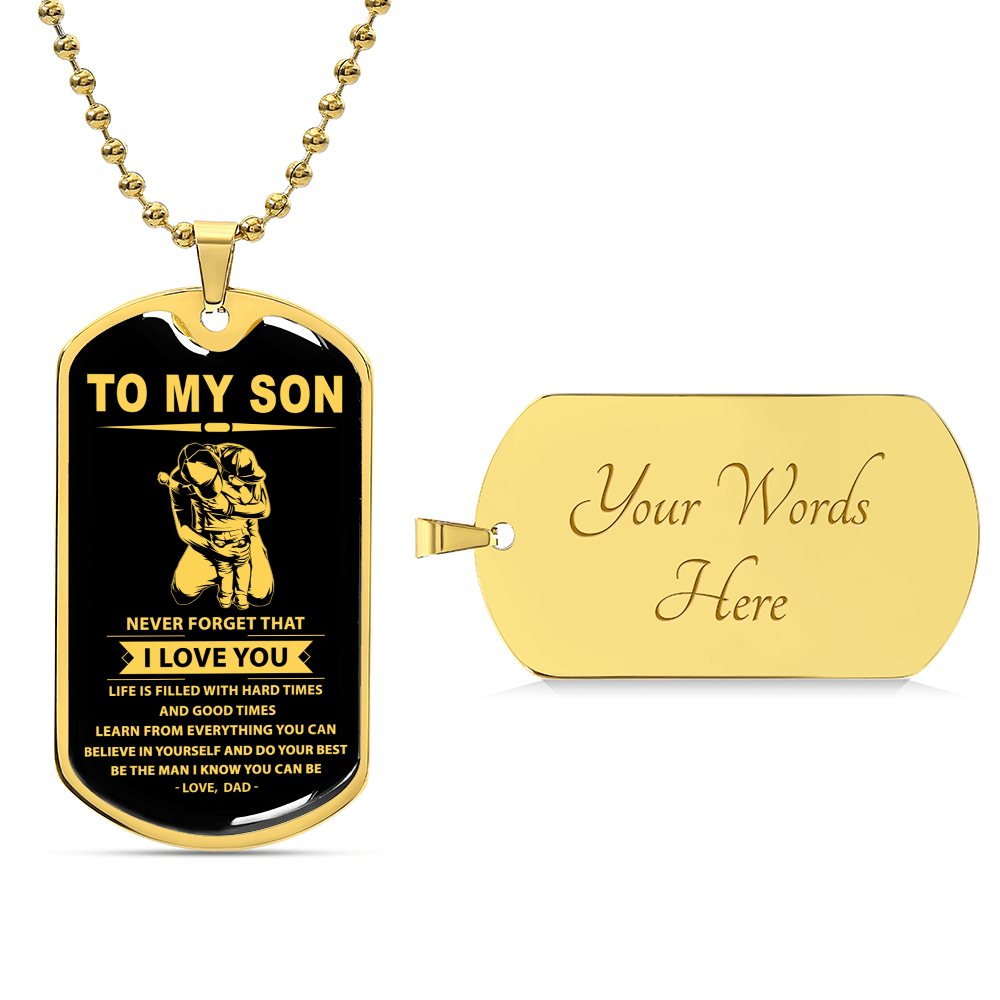 Dog Tag Dad To Son - Army Tag Necklace, Dog Tag Necklace