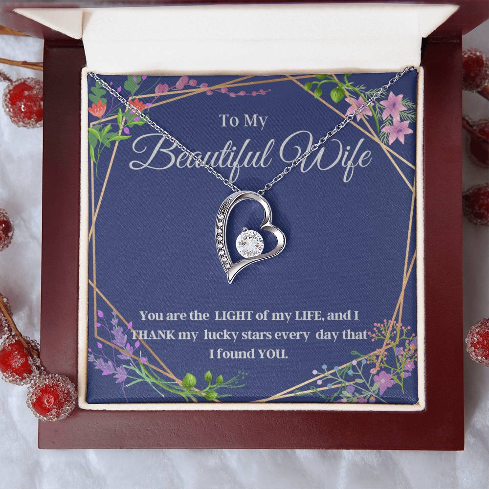 My Beautiful Wife Forever Love Heart Necklace Gift Forever Love Necklace