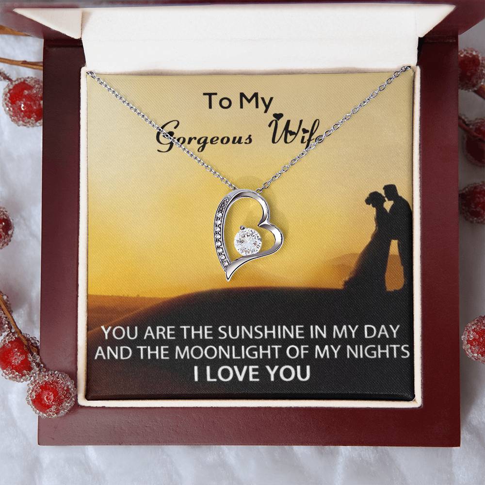 To My Gorgeous Wife - Gift From Husband - 925 Sterling Silver Pendant Forever Love Necklace