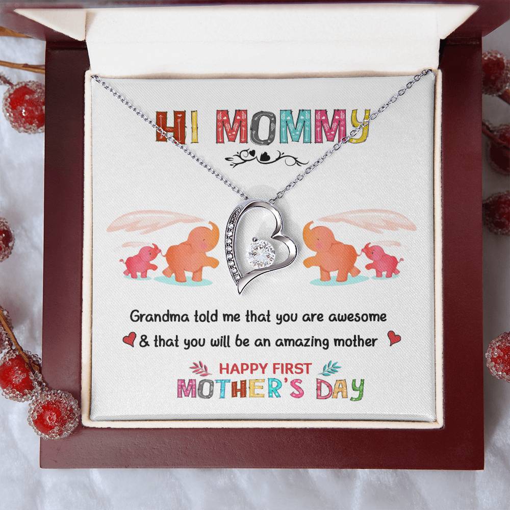 Hi Mommy Gift For First Time Mom Gift For Daughter Mother's Day Gift Mother's Day Necklace Mother's Day Present Forever Love Necklace