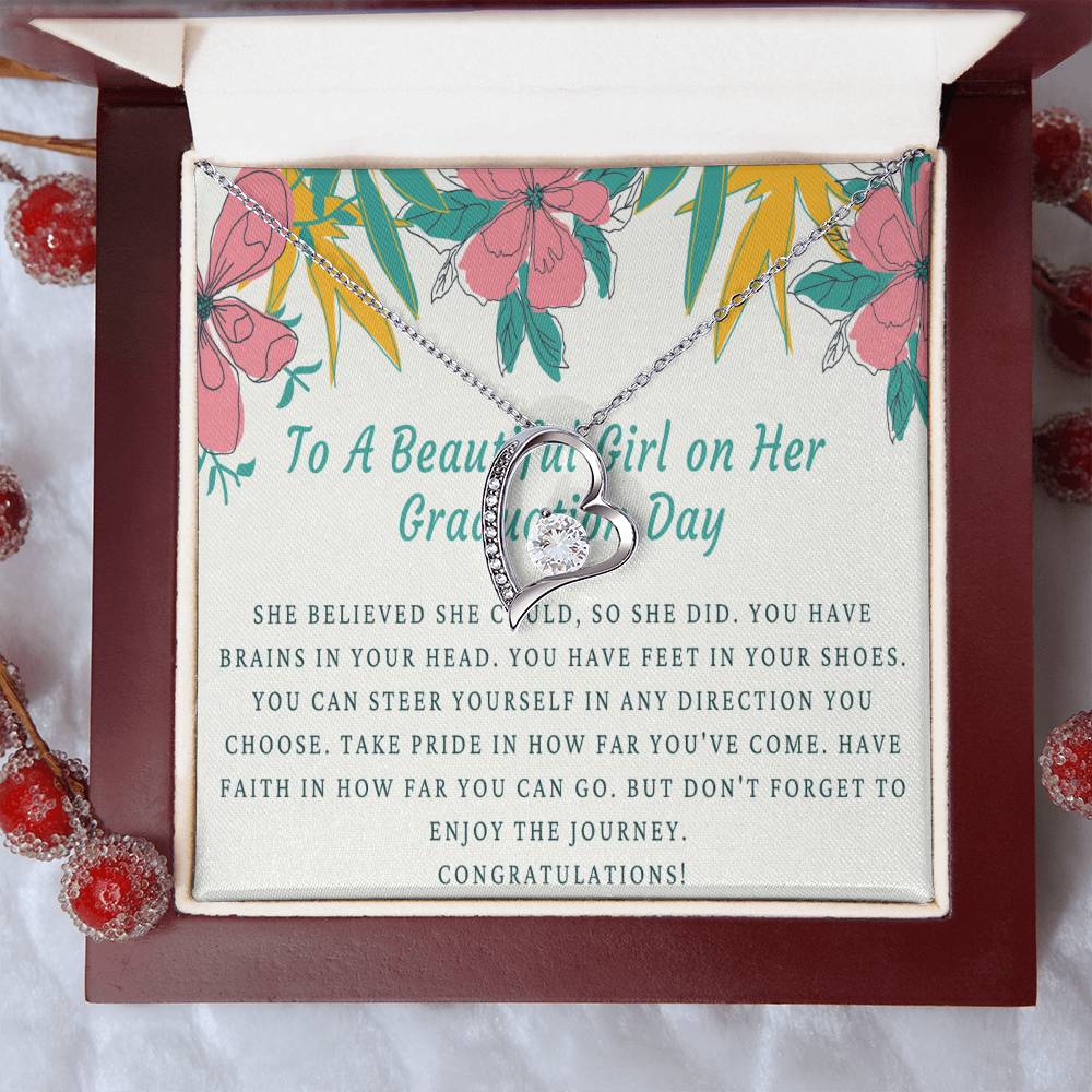A Beautiful Girl On Her Graduation Day Necklace Graduation Gift Necklace Graduation Gift For Her College Graduation Forever Love Necklace