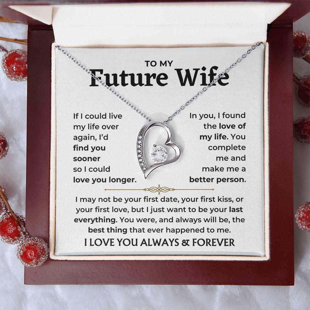 To My Future Wife - You Complete Me Forever Love Necklace Gift Set - Forever Love Necklace