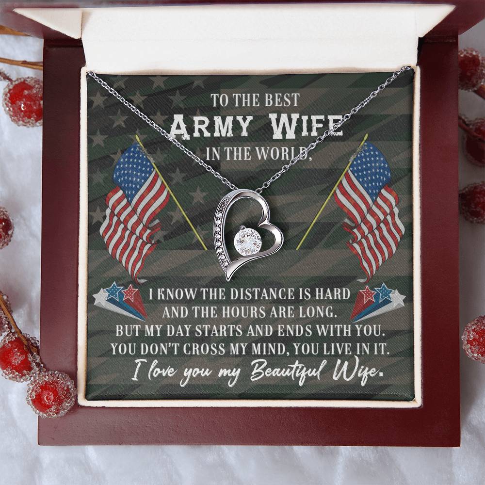 To The Best Army Wife Necklace Forever Love Necklace