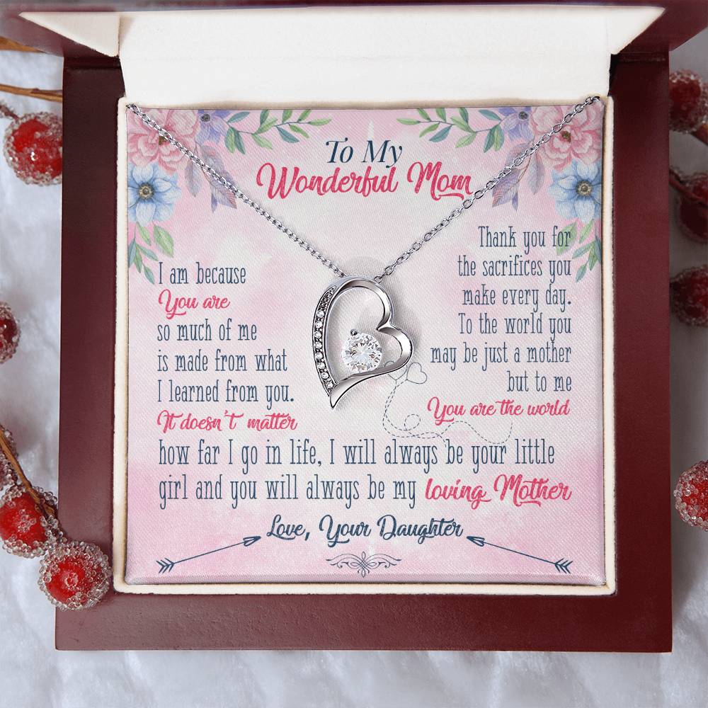To My Mom Forever Love Necklace Mother Necklace Gift For Mother Xmas Christmas Customize Gift To My Mom 3 Forever Love Necklace