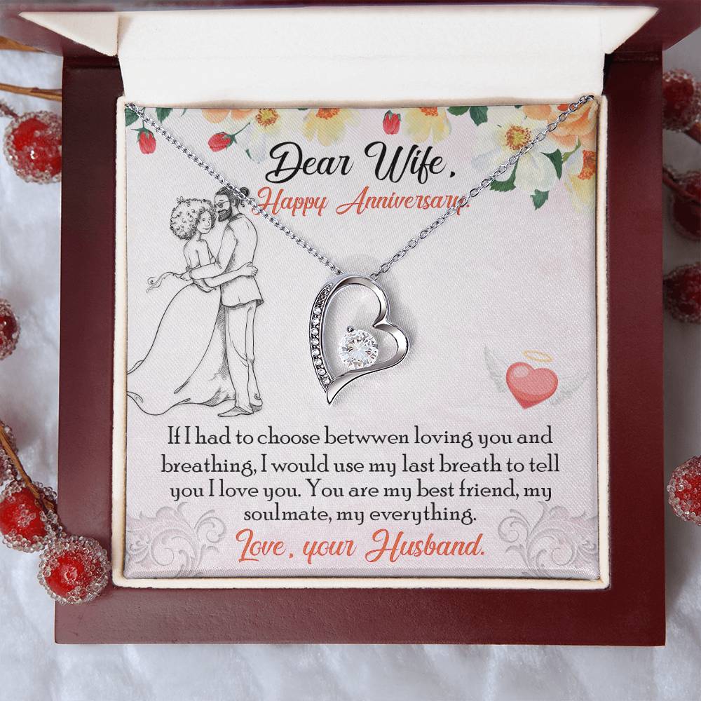 To My Dear Wife Gift Necklace Wife Necklace From Husband Anniversary Necklace For Wife Wife Birthday Gift To My Wife Necklace Forever Love Necklace