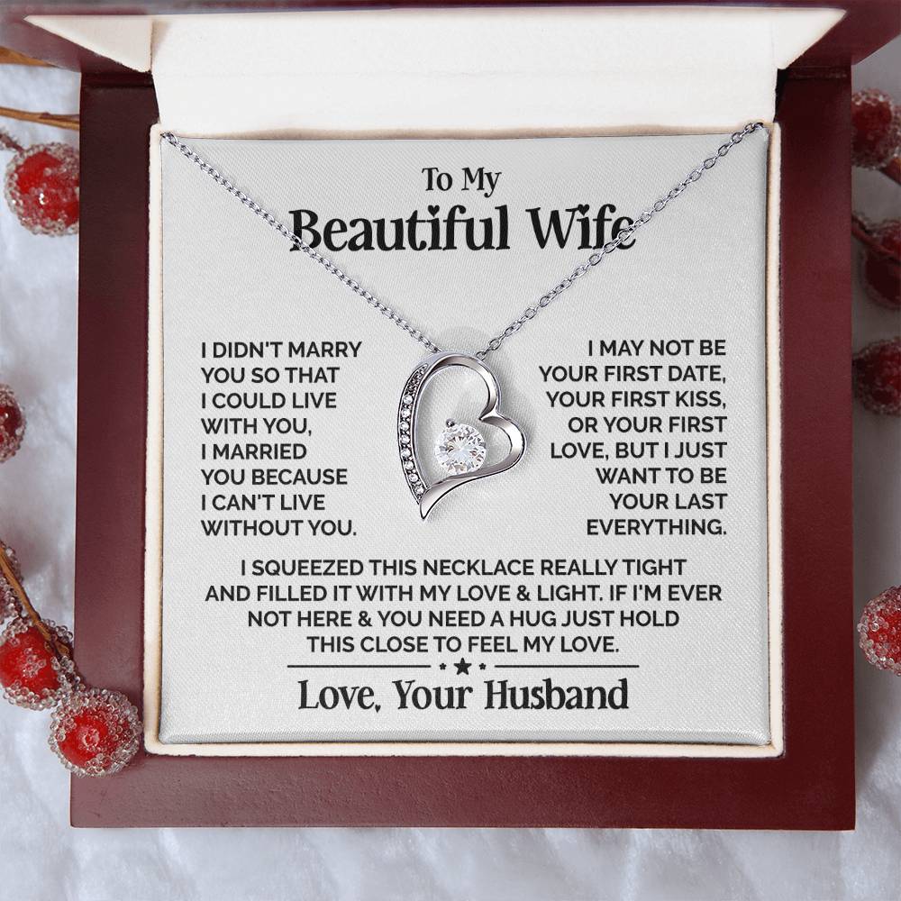 Heart Necklace - My Beautiful Wife Forever Love Necklace