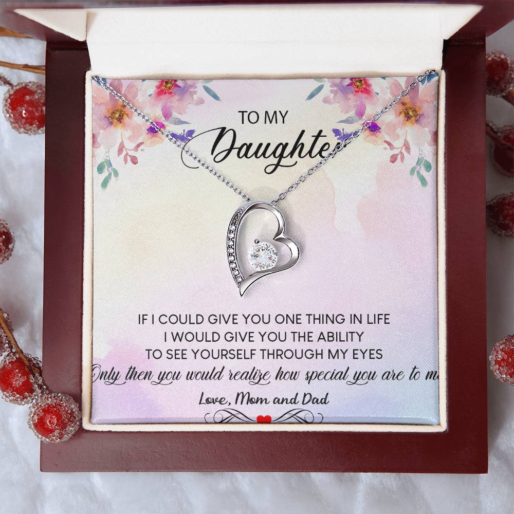To My Daughter Necklace Forever Love Gift Daughter Necklace From Mom And Dad Customize Daughter Necklace Gift Daughter Birthday Forever Love Necklace