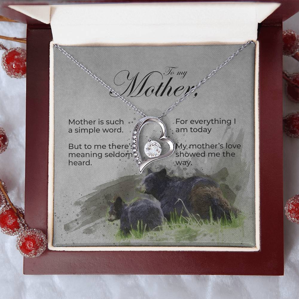 Forever Love Mother's Day Necklace With Message Card Forever Love Necklace