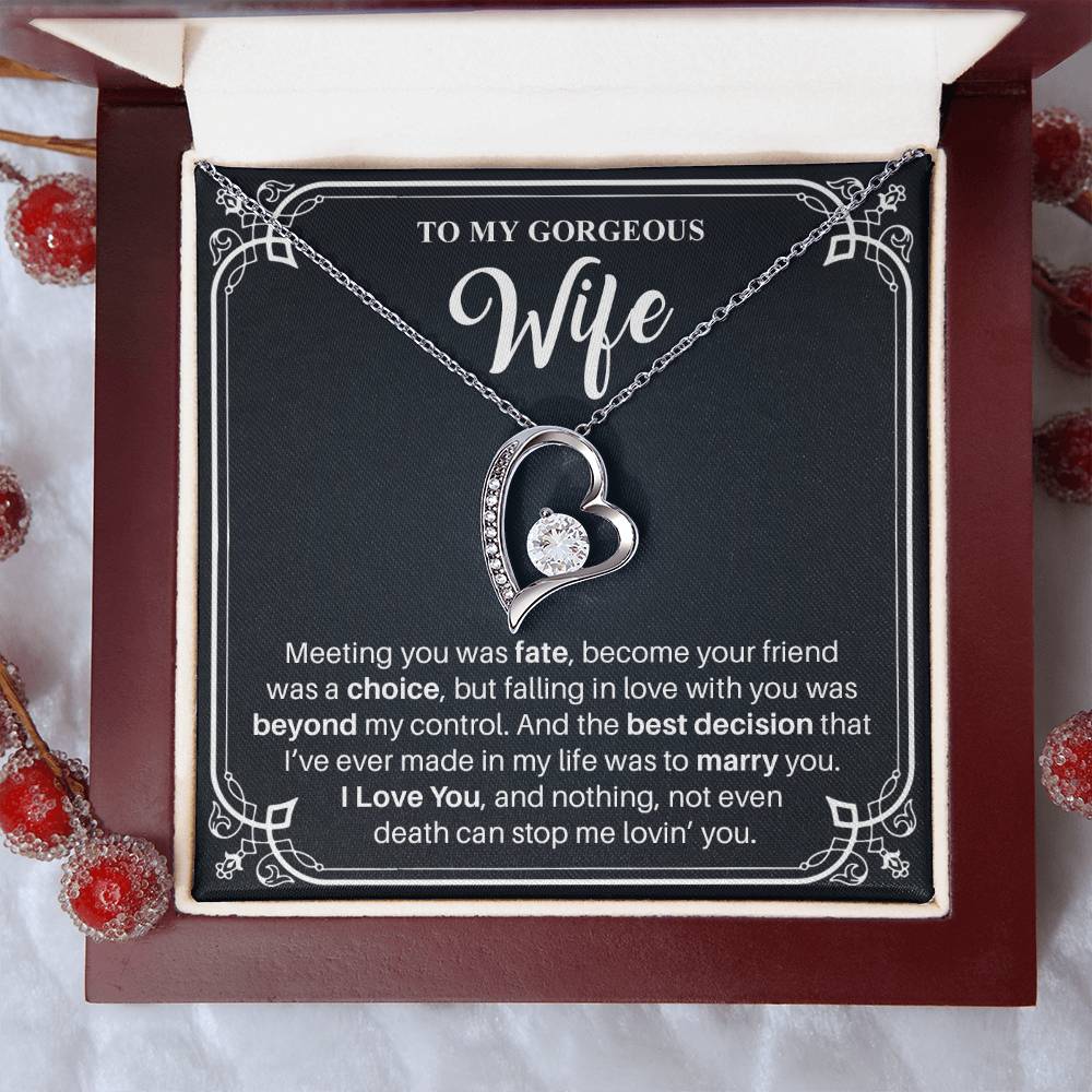 To My Gorgeous Wife 1 Forever Love Necklace